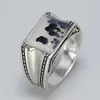 Solid 925 Silver Ring Cool Vintage Men's Rings With Natural Stone Original Color Turkish Man Jewelry Bague Argent