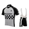 Molteni Peugeot New Man White Yellow Vintage Cycling Jersey Set Short Sleeve Cycling Clothing Riding Clothes Suit Bike Wear Shor239p