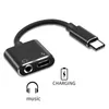 Usb Type C Adapter Charger Audio Cable 2 In 1 Type-C To 3.5mm Jack Headphone Aux Converter For Samsung For Xiaomi For Huawei free shipping