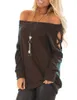 T-Shirt 2021 European solid color spring and summer sets of sexy off-the-shoulder hollow long-sleeved loose T-shirt. Support mixed batch