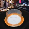 Plastlock för sushi -skål Buffétransportbälte Sushi Återanvändbar transparent tårtskål Täck Restaurang Tillbehör QW9918