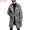 Jaycosin 1PC Mens 패션 코트 M-2XL 겨울 따뜻한 두꺼운 코트 overost 재킷 가짜 모피 파카 두꺼운 outwear 회색 카디건 z1122