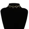 Collana girocollo a cuore vuoto Collana a forma di cuore in argento con catena a forma di cuore Gioielli di moda da donna