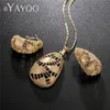 African Beads Jewelry Set Nigerian Wedding necklace Women Gold Color Vintage Bridal