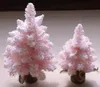 Mini rosa árvore de natal desktop árvore de decoração de natal em casa decoração do partido suprimentos pvc flocagem árvores de natal hotel loja janela decoração