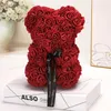 2540 cm Rose Bear Teddy Bear Flowers Valentine039S Romantice Artificial Rose Party Wedding Decoration Gifts for Women Wreath18128658