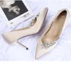 Hot Sale Crystals Stiletto Heel Silk Wedding Shoes For Bride Designer Women Heels Poined Toe Rhinestones Lady Pump