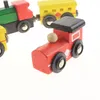 Juego de tren de madera para niños pequeños con vías de tren de doble cara que se adapta al juguete de madera perfecto Brio para niños y niñas