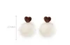 Новая мода чистый красный плюшевый серьги подходят для зимы качество шерсти мяч серьги корейских осень зима серебряная игла серьги wy120