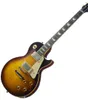 Özel Mağaza Joe Perry 1959 Vos Faded Tobacco Sunburst Alev Akçaağaç Top Elektro Gitar Küçük Pin Tuneomatic Köprü Krem Gövde B8521992