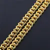 Gold Silver Color 8mm Iced Out CZ Chains Hip Hop Cuban Chians smycken Mens Bling Diamond Cuban Link Chain Rapper HipHop Gift8279879