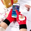 Gloves touch screen Christmas wool knit gloves game outdoor warm ladies print touch screen cartoon gloves 2 color