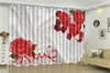 Rideau occultant Promotion belles perles roses rouges 3D rideaux floraux impression numérique 3d HD pratique beaux rideaux