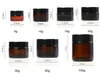 Fabrikspris 5g / 10g / 15g / 20g / 30g / 50g / 100g Kosmetiskt Förpackningsbehållare Skruvlock Amber Glass Cream Jars Face Eye Shadow Pot DIY Provpott