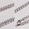 Pulseiras de cristal de luxo Austria Gold Silver Rose Gold Charms Bracelet com Bracelete de Tênis Romano de Diamante de Zircão49346296992122