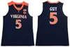 2019 Heren NCAA Virginia Cavaliers 12 De'Andre Hunter Kyle Guy Jersey # 5 Uva Final Four Acc Virginia Cavaliers College Basketball Jersey