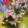 Cereza artificial Spring Plum Peach Blossom Blows Silk Flower Home Wedding Wedding Decorative Flowers Plastic Peach Bouquet 90 cm