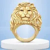 Punk Style Domineering Lion Head Ring Gothic Color Ring Ring Ring Homem Jóias Hip Hop African Lion Rings GIF7451753