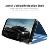 Mirror Plating View Window Case Stand Flip Leather Plastic Cover voor Huawei P40 P40 Pro 50pcs / lot Retail Pakket