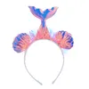 9 cal Baby Mermaid Hair Sticks Cartoon Cekiny Pałąk Dzieci Dziewczyny Fish Ogon Designer Pałąk Akcesoria do włosów dla dzieci C6824