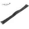 CARLYWET 316L Wrist Watch Band Bracelet Strap For President Stainless Steel Solid Curved End Screw Links Replacement