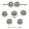 300cs tibetansk silver lotus blomma lösa pärlor spacer pärlor för smycken gör hantverk fynd 8mm