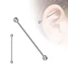 Roestvrijstalen industriële barbell rail schroef oorbel studs oorallergie bewijs piercing stud oorbellen piercing sieraden geschenken voor mannen vrouwen