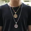 Gold personalizado banhado novo bling fofo sem fotografia sinalização de pingente de pingente de cadeia Chain Chain Chain Colar Cz Cubic Zirconia Hip Hop Rapper Jewelry Gifts for Men