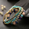 Bracelet bohème multicouche en perles pour femmes, bijoux élastiques, quatre saisons, 7 pièces/ensemble
