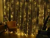 4m * 4m 4m * 5Mleds Fairy String Icicle LED Curtain Light 512/640 Bulbes Noël Mariage de Noël Mariage Garden Decor 16 Strands