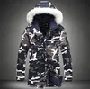 L16 Mode Vinter Jacka Män Camouflage Parkas Män Militärrockar Man Tjockad Bomull-Vadderade Jackor Med Fur Hood Plus Storlek 5XL