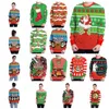 Noel Ceketler Mektup Hoodies Kadın Erkek Rahat Ceket Uzun Kollu Tişörtü Sıcak Bluzlar Kazak Dış Giyim Jumper Ev Giyim YL927-1