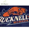 Drapeau en polyester de l'équipe NCAA Bucknell Bison, 3 pieds x 5 pieds (150cm x 90cm), bannière de décoration volante, cadeaux d'extérieur pour jardin et maison