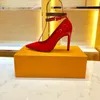 2019 Mode haute qualité designer femmes chaussures en cuir véritable bas talons hauts 10cm Nude noir rouge cuir bout pointu pompes robe Brida