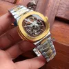 Nowy Nautilus 5712 Rose Gold White Dial Turbillon Miyota Automatyczna męska zegarek zegarków ze stali nierdzewnej 10 kolorów TimeZoneW182e