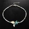 Boho Süßwasserperlen Charm Fußkettchen Damen Barfußsandalen Perlen Armband Sommer Strand Seestern Perlen Fußkettchen Fußschmuck GB