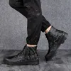 Automne hiver fourrure en peluche en cuir véritable cheville hommes bottes chaussures de neige classique chaud mâle botte décontractée baskets chaussures