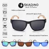 Óculos de sol masculinos de madeira polarizados uv400 Skadino Faia Óculos de sol de madeira para mulheres Lente azul verde artesanal marca de moda legal C1904109227473