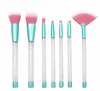 7 pcs Conjunto de Pincéis de Maquiagem Diamante Pro Highlighter Pincéis Corretivo Make Up Brush Cristal Kwasten Conjunto com alça vazia pode ser recarregado 100 conjuntos