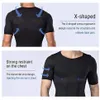 Seamless Short Sleeve Slimming T-shirt Men Shape Corset Tops Tummy Trimmer Shaping Underwear Waist Abs Trainer Shapewear Clothes201R