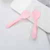 Multicolor Wegwerp Frosted Verdikte Mes Vork Plastic Fruit Scoop Cake Dessert Drietand Scoop Party Uitje Picknick yq01486