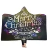 メリークリスマスフード付き毛布フリースウェアラブルスローブランケット子供大人クリスマスギフト暖かいクロークホームテキスタイルGGA2589