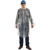 Housse de pluie en plastique Portable vêtements de pluie imperméable extérieur jetable Transparent avec capuche imperméable Camp pluie Cape à capuche Ponchos