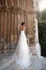 Elegant Summer Beach Boho A Line Wedding Dresses Sheer Neck Tulle Brudkl￤nningar Spetsknapp T￤ckt tillbaka BC1375