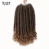 FAUX LOCSカーリーかぎ針編み編組14 18インチ柔らかい天然合成ヘアエクステンション24スタンド/パック女神の髪