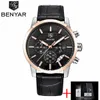 Benyar Fashion Rostfritt Steel Chronograph Sports Mens Watches Top Brand Luxury Quartz Business Watch Clock Relogio Masculino6357297