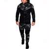 Moda Erkekler Moda Uzun Kollu Splice Kamuflaj Baskı Hoodies Spor Kazak Ceket Erkek Rahat Zip Up Kapüşonlu Sweatshirt JAC