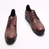 Handmade Stripe Mens Oxfords Genuíno Couro Classic Classic Men Dress Lace Up Business Festal Party Shoes E67