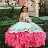 vintage roze quinceanera jurken