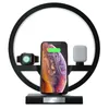 Qi Carregador Rápido Wireless Home Viagem carregadores portáteis para a Apple Assista 2 3 4 5 Airpods Suporte de carregamento com Desk Lamp LED izeso